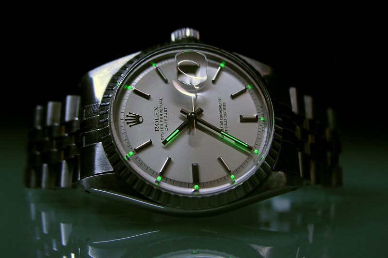 Datejust 1603 iz sedamdesetih: glatka luneta, Jubilee narukvica, fluorescentni indeksi.